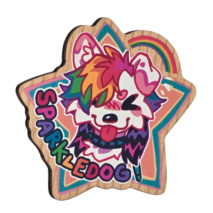 SPARKLEDOG WOODEN PIN