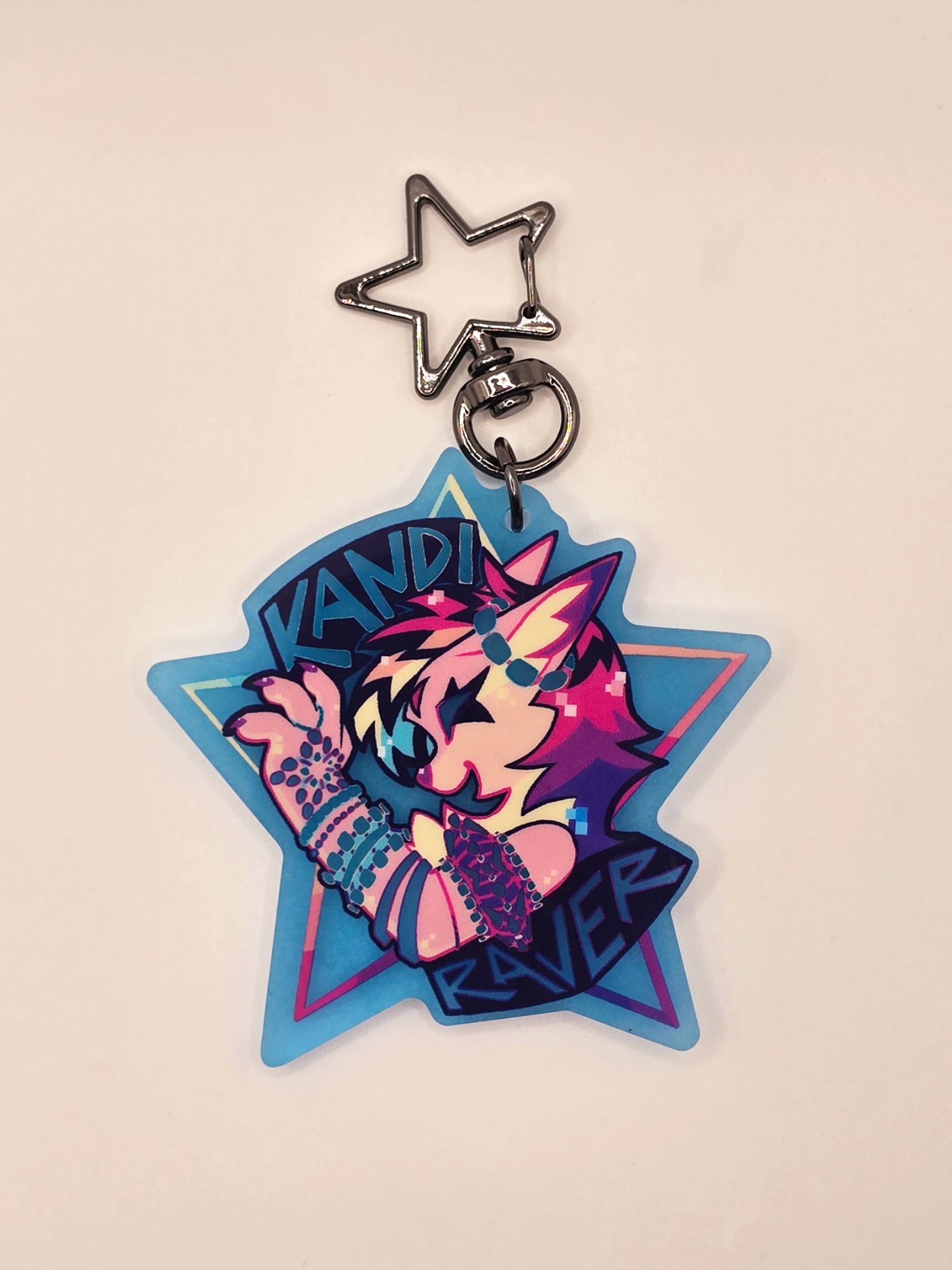 KANDI RAVER GLOW-IN-DARK KEYCHAIN