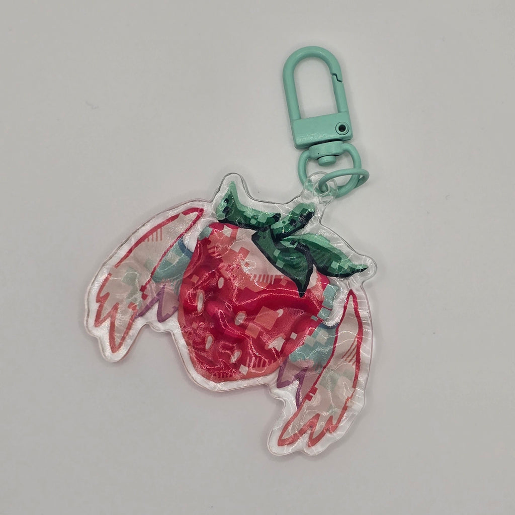 WINGED STRAWBERRY KEYCHAIN