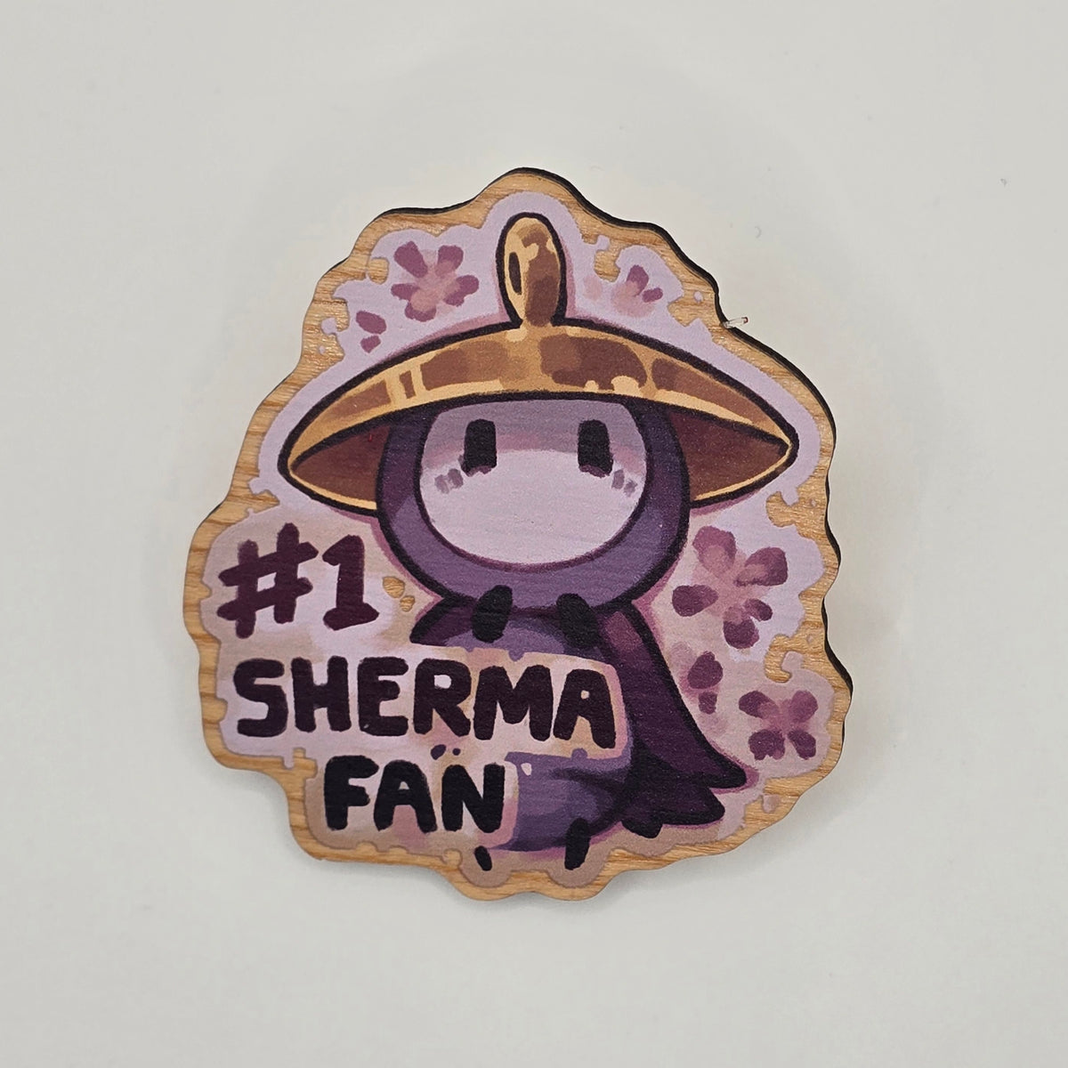 #1 SHERMA FAN WOODEN PIN