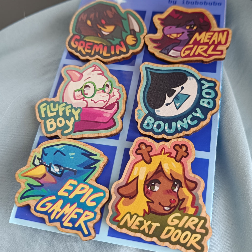 DELTARUNE WOODEN PINS
